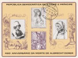 S.Tome e Principe 1979 - Arta , Reproduceri , picturi , Comemorare Durer , colita dantelata , MNH , Mi. Bl.37