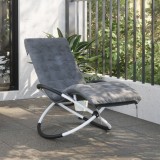 vidaXL Pernă șezlong, gri, 160x50x10 cm, piele &icirc;ntoarsă artificială