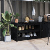 Dulap bucatarie de exterior negru, 106x55x64 cm, lemn masiv pin GartenMobel Dekor, vidaXL