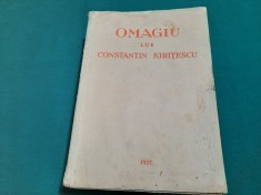 OMAGIU LUI CONSTANTIN KIRIȚESCU / 1937 * 4 5 3