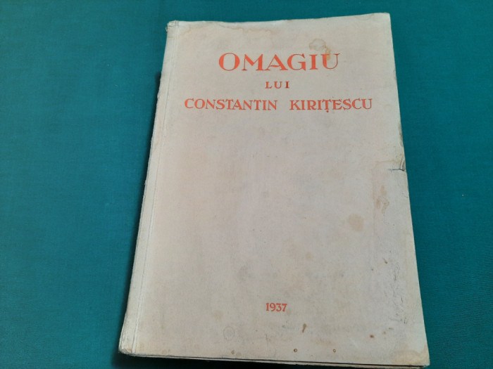 OMAGIU LUI CONSTANTIN KIRIȚESCU / 1937