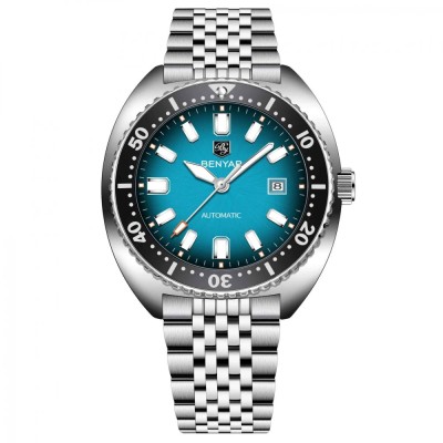Ceas barbatesc BENYAR 5211, automatic, mecanic, cadran cu lumina nocturna, 5Bar, calendar complet, otel inoxidabil foto