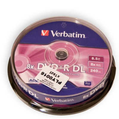 DVD+R VERBATIM 8,5GB 8X DOUBLE LAYER CAKE 10 foto