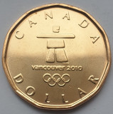 Monedă 1 Dollar 2010 Canada, unc, Lucky Loonie, Vancouver Olympics, km#883, America de Nord