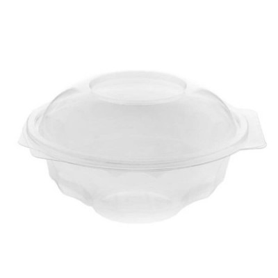 Caserole Salata, 250 ml, 100 Buc/Set, 106x68x106 mm, Plastic Transparent, Caserola Salata, Caserole Rotunde Salata, Caserole de Unica Folosinta, Caser foto