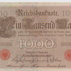 1000 MARCI ,GERMANIA 191021 APRILIE SERIE SI NR CUROSU/UNC
