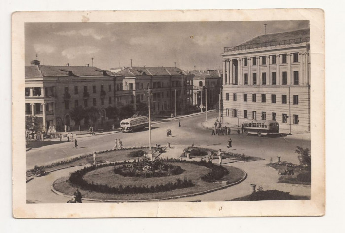 FS2 - Carte Postala - UCRAINA - Sevastopol , piata Nakhimov, circulata 1955