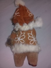 Papusa veche cauciuc de colectie,papusa de colectie tinuta eschimos,38 cm