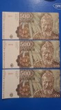 Bancnote UNC si consecutive 500lei din aprilie 1991