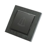 Intrerupator sonerie cu revenire negru incastrat 220V, 10AX, ABS 80x80mm