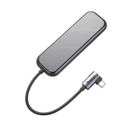 Hub adaptor Baseus CAHUB-BZ0G, USB 3.0, HDMI, USB-C, 60W, Aluminiu, Gri foto
