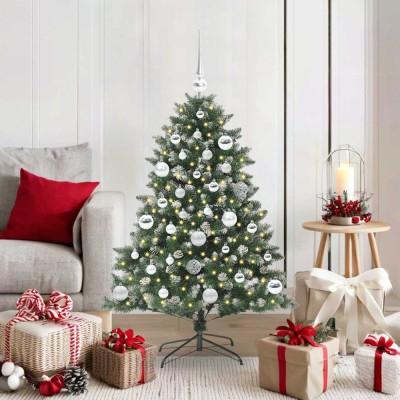 vidaXL Brad de Crăciun artificial cu 150 LED Verde 85 x 85 x 120 cm 3395214 foto