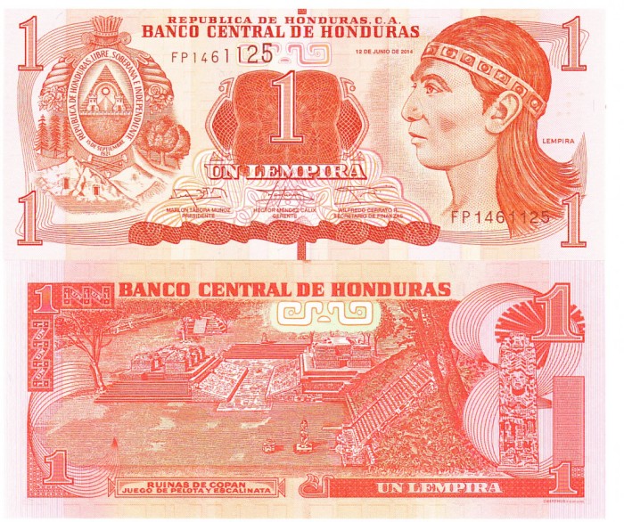 Honduras 1 Lempira 2016 P-96 UNC