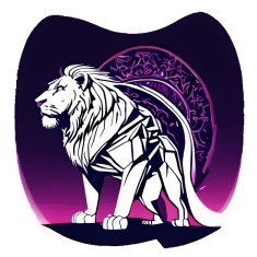 Sticker decorativ, Leu, Mov, 60 cm, 10164ST