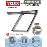 Fereastra mansarda VELUX GPL 3066, dubla deschidere, lemn de pin, 3 sticle