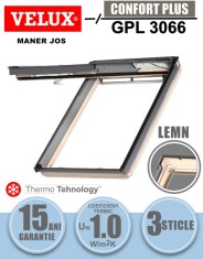Fereastra mansarda VELUX GPL 3066, dubla deschidere, lemn de pin, 3 sticle