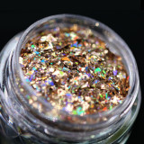 Pigment fulgi glitterati pentru machiaj si body art PK158(champagne holografic) KAJOL Beauty&trade;,