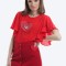 Bluza rosie cu maneci scurte tip fluture