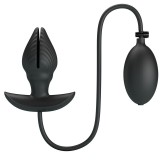 Plug Anal Gonflabil Reincarcabil PRETTY LOVE, Silicon, 10 Vibratii, Impermeabil, Negru, Dop Anal Incepatori si Avansati, Sex Shop
