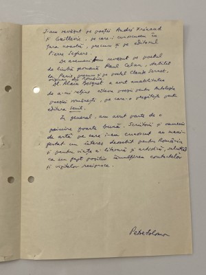 Petre Solomon - document vechi - manuscris, semnatura olografa foto