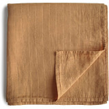Mushie Muslin Swaddle Blanket Organic Cotton păturică de &icirc;nfășat Fall Yellow 120cm x 120cm 1 buc