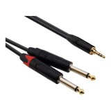 Cablu jack 3,5mm la 2 x jack 6,3mm 1,5m negru REDS MUSIC