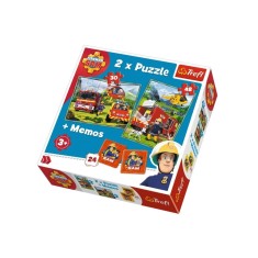 Puzzle Trefl 2 in 1 memo pompierii in actiune