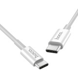 Cumpara ieftin Cablu Hoco X23 Skilled, USB Type-C, 1m, Silicon, Suporta PD, Alb
