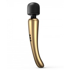 Vibrator Masaj Megawand, 20 Moduri Vibratii, 8 Viteze, Silicon, USB, Auriu/Negru, 29.5 cm