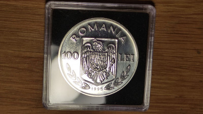 Romania - moneda de colectie istorica - 100 lei 1995 - 27,5g argint 925 - FAO foto