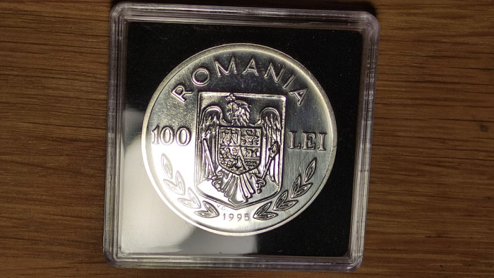 Romania - moneda de colectie istorica - 100 lei 1995 - 27,5g argint 925 - FAO