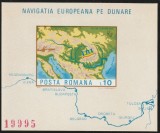 Romania 1977 - Transporturi , Navigatia Europeana pe Dunare , colita nedantelata , MNH , seria 19995