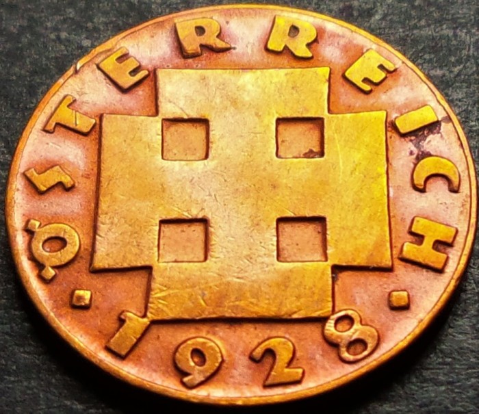 Moneda istorica 2 GROSCHEN - AUSTRIA, anul 1928 * cod 559 D