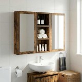 vidaXL Dulap de perete pentru baie Stejar Afumat 20 x 10 x 50 cm 889283