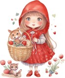 Cumpara ieftin Sticker decorativ, Scufita Rosie, Rosu, 72 cm, 1298STK-3