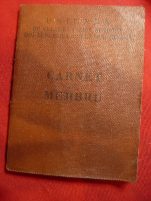 Carnet- Legitimatie UCFS 1958 - Club Sportiv Viitorul