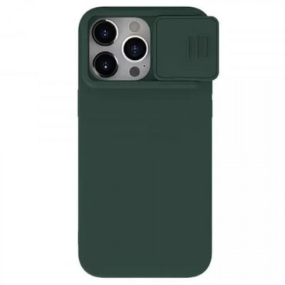 Husa iPhone 15 Pro Max cu Protectie Camera Nillkin SMS Verde Inchis foto
