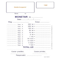 Monetare Personalizate A6 in 2 Exemplare, 50 Carnete/Set, Tipar 1+1, Formulare Tipizate Autocopiative, Formulare A6 Personalizate, Tipizate Personaliz foto