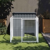 Cușcă c&acirc;ine cu țarc antracit 110x201x110 cm oțel galvanizat