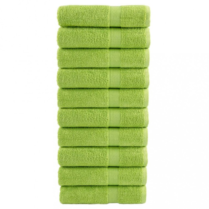vidaXL Prosoape de duș premium SOLUND 10 buc. verde 70x140 cm 600 gsm