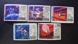 URSS 1972 Aniversarea a 15-a a Erei Spațiale Sputnik Lunokhod Venera Cosmonaut Seria Completă 5 Valori Ștampilate - OREF1