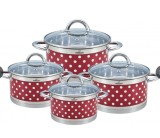 Cumpara ieftin Set de oale din inox cu buline, Bohmann, 8 piese, 2.6L, 3.6L, 4.7L, 6.1L
