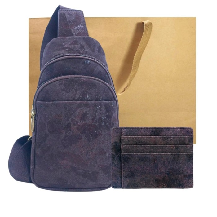 Set cadou rucsac si portofel carduri din pluta