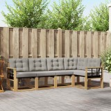 vidaXL Set de canapele de exterior cu pernă 5 pcs Alb și gri deschis 3389481