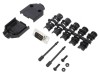 Conector D-Sub 9 PIN Mufă Tată Lipire pe Cablu Negru Set Complet