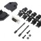 Conector D-Sub 9 PIN Mufă Tată Lipire pe Cablu Negru Set Complet