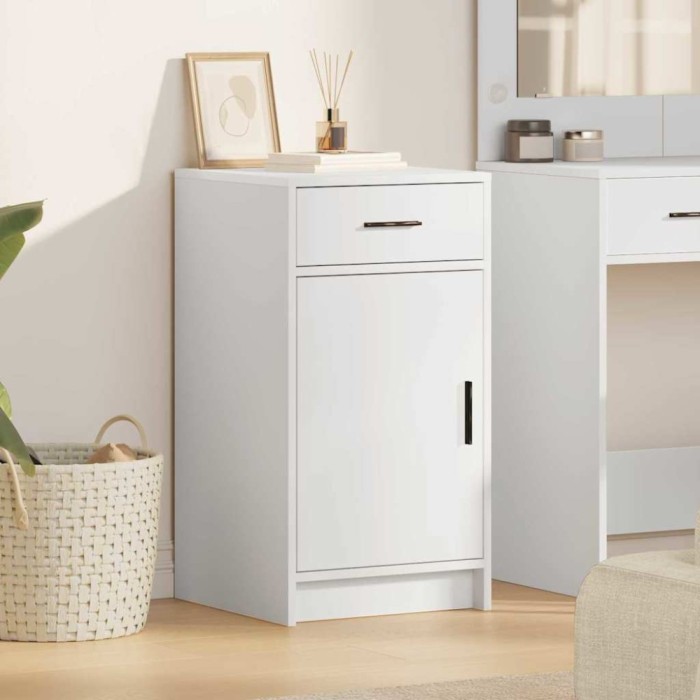 vidaXL Bufet cu sertar Alb 40 x 40.5 x 75 cm Lemn compozit