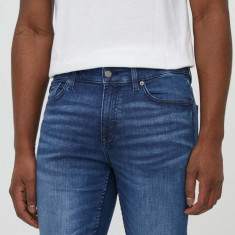 BOSS Orange pantaloni scurți jeans bărbați, culoarea bleumarin 50513494