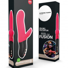 Bi Stronic Fusion - Vibrator iepuraș, roșu, 21.7 cm