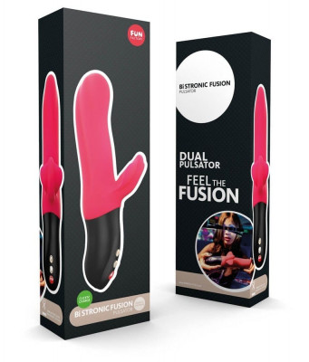 Bi Stronic Fusion - Vibrator iepuraș, roșu, 21.7 cm foto